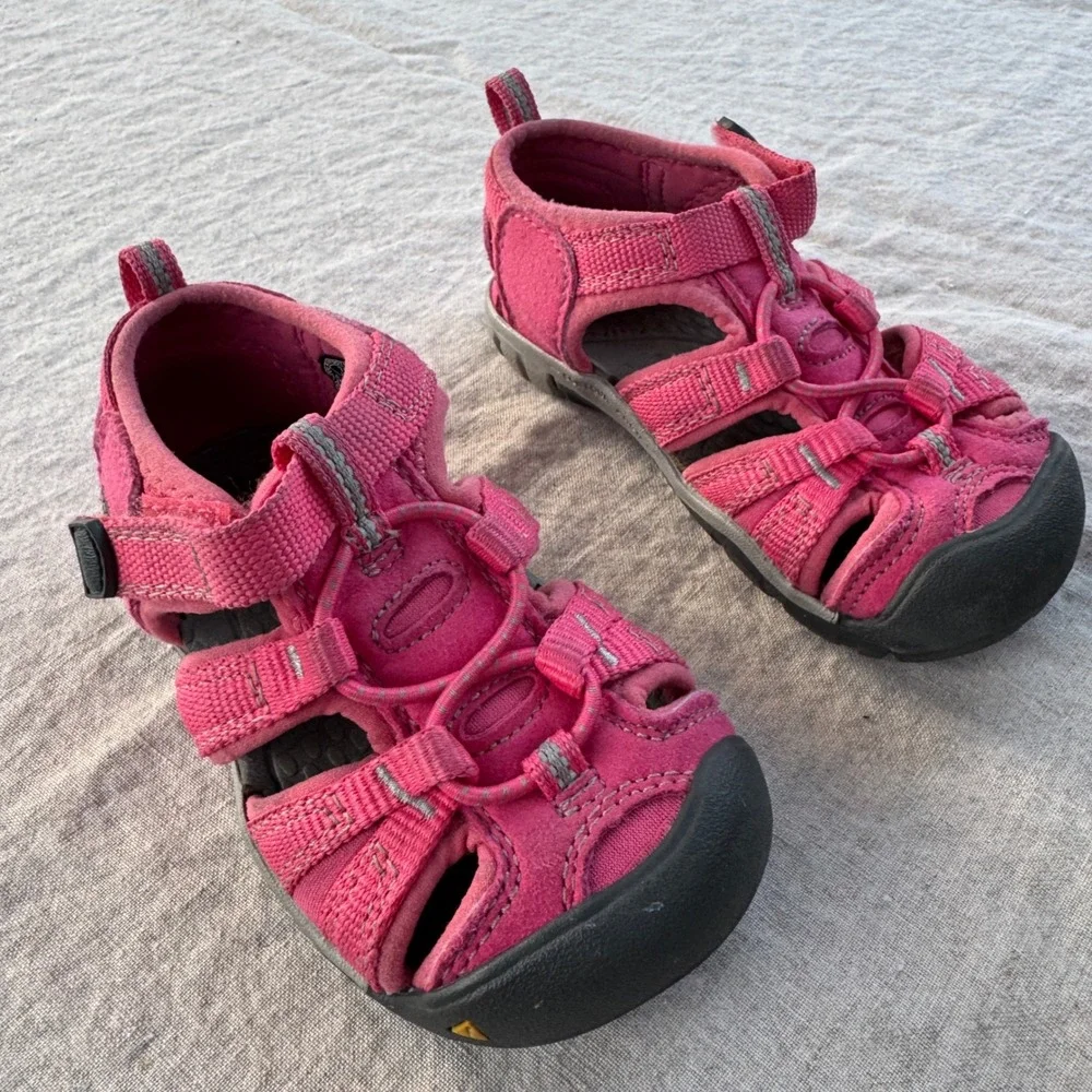 KEEN Seacamp Kids 7 Pink Girl Sandals Hiking Water Shoe Swim River Beach toddler